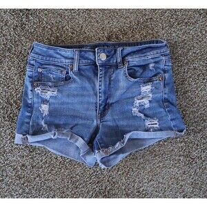 American Eagle Outfitters Super Stretch Distressed Denim Shorts – Size 8